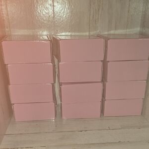Set of 12 Pink Storage Boxes 4"x4.5"